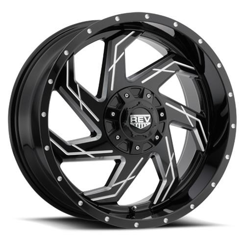 Rev Wheels 895M-2903212 REV Wheels 895 Series Offroad Gloss Black Machined Wheels