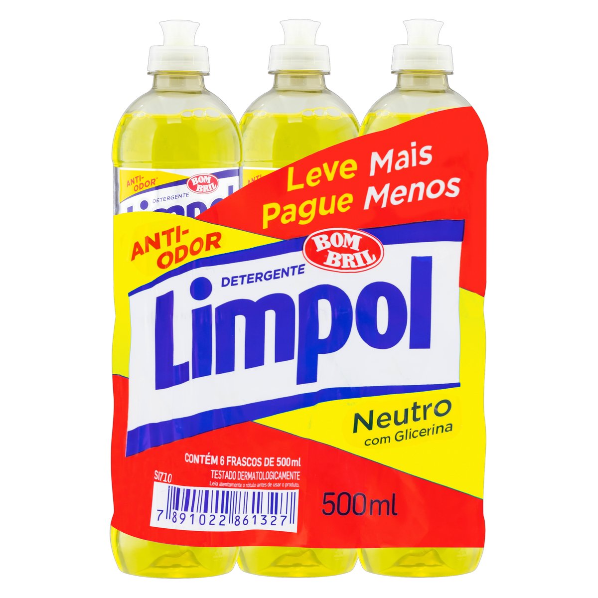 Detergente Liquido Limpol Neutro 6 Unidades 500 ml Cada Oferta Especial