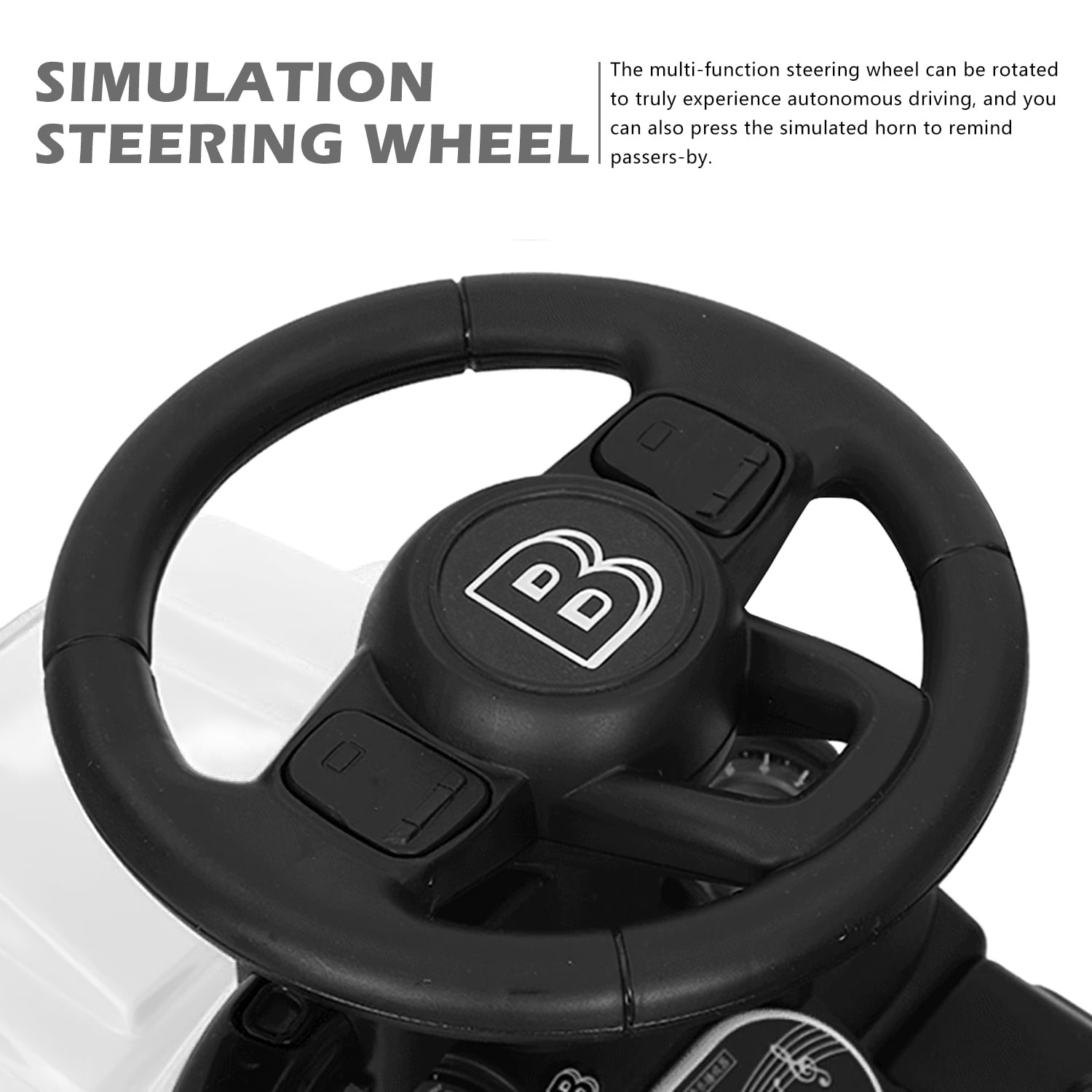 Techvida Kids Push and Ride Race ， Mercedes Push Ride-On Cars， Foot-to-Floor Sliding Car Pushing Cart for Toddler Gift Toy， White