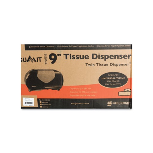 San Jamar Twin Jumbo Bath Tissue Dispenser  SJMR4070BKSS