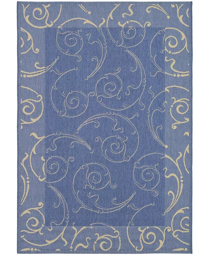 Safavieh Courtyard Blue and Natural 8' x 11' Outdoor Area Rug