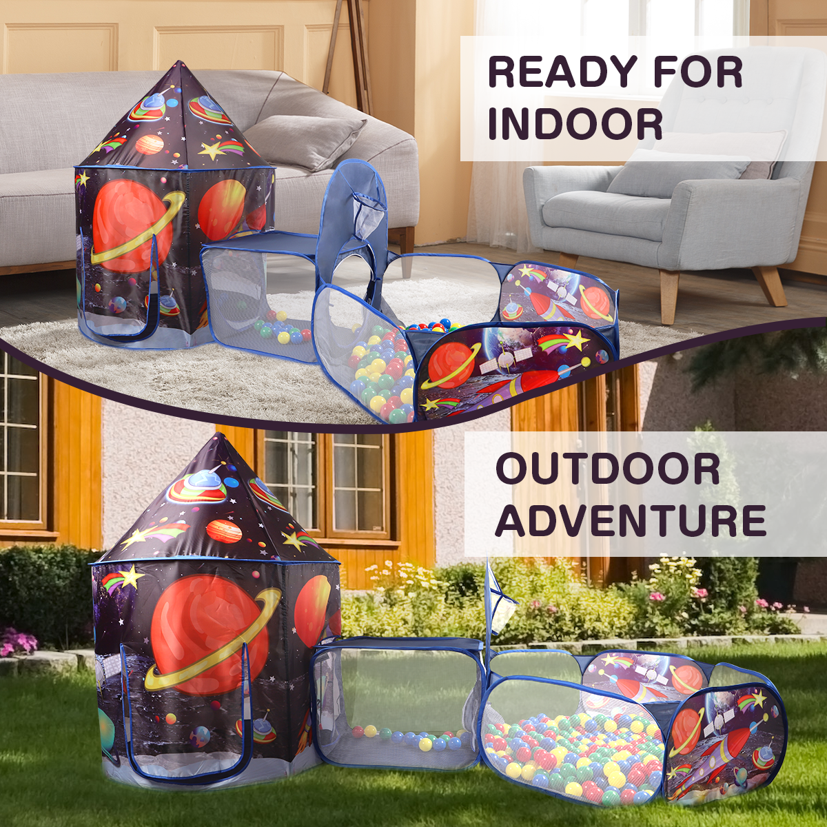 GILOBABY Kids Play Tent, Indoor or Outdoor Playhouse for Toddler (Polyester)