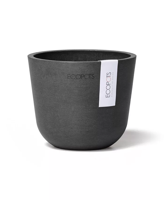 ECOPOTS Oslo Plastic Flower Pot， Dark Grey， 4.5