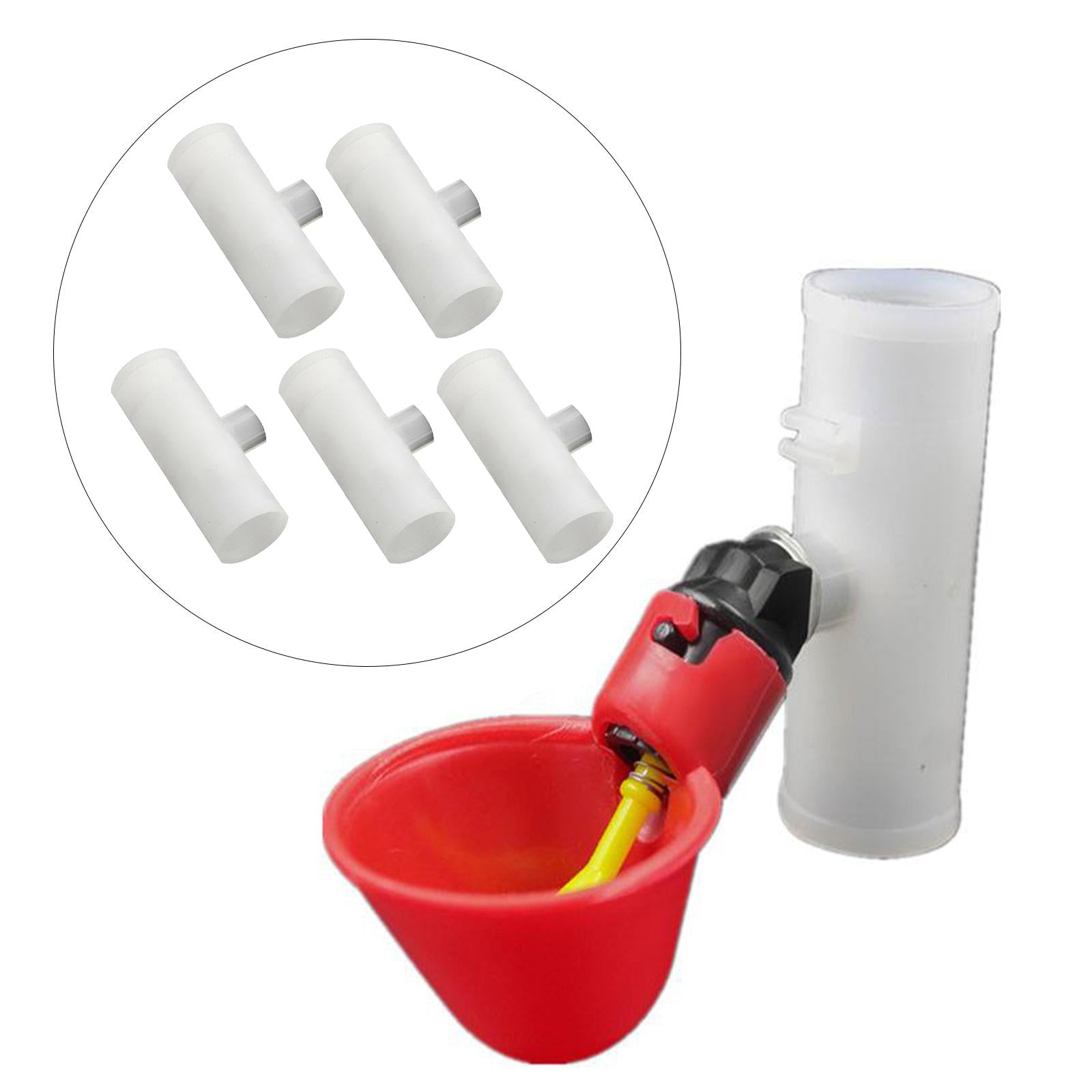 5PCS Livestock Poultry Drinking Cup Feed Automatic Feeder Bird Coop Chicken Fowl Pipe Fitting