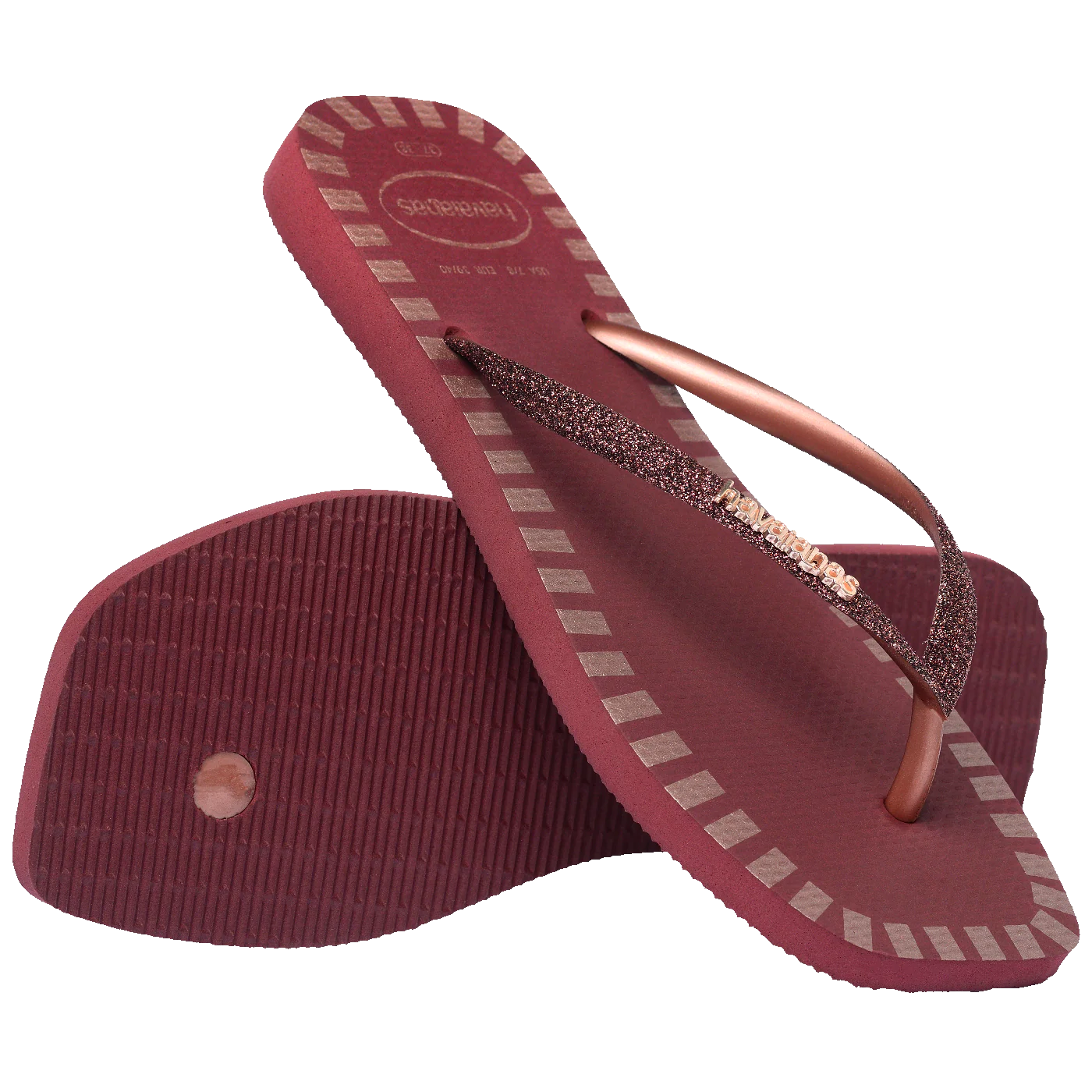 Chinelo Havaianas Slim Square Glitter Contour