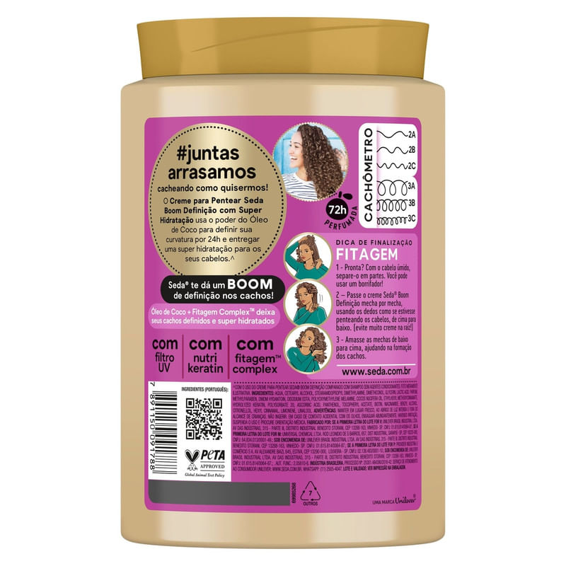 Creme para Pentear Seda Boom Definicao Super Hidratacao 1Kg