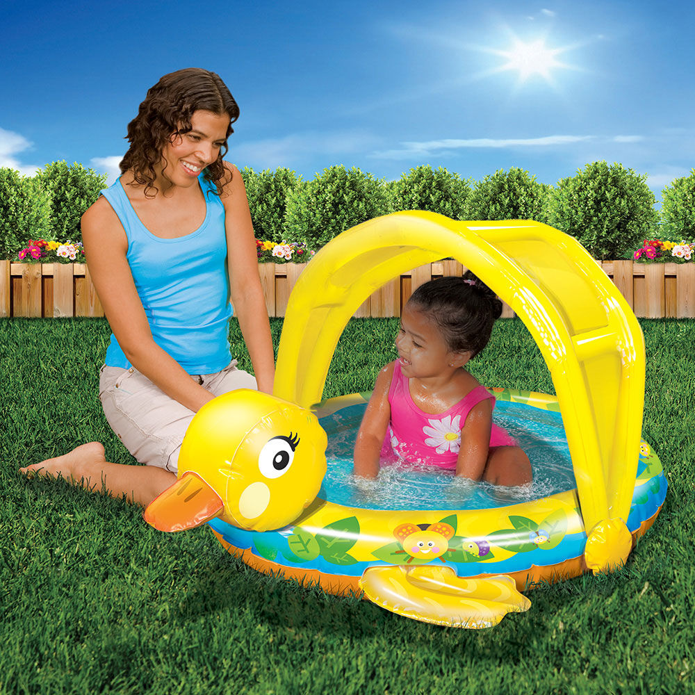 Banzai JR Inflatable Shady Time Duck Pool with Sun Canopy 18 months +