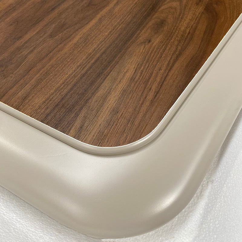 HUGO Executive Office Desk + Left Return - 240cm - Walnut + Ivory