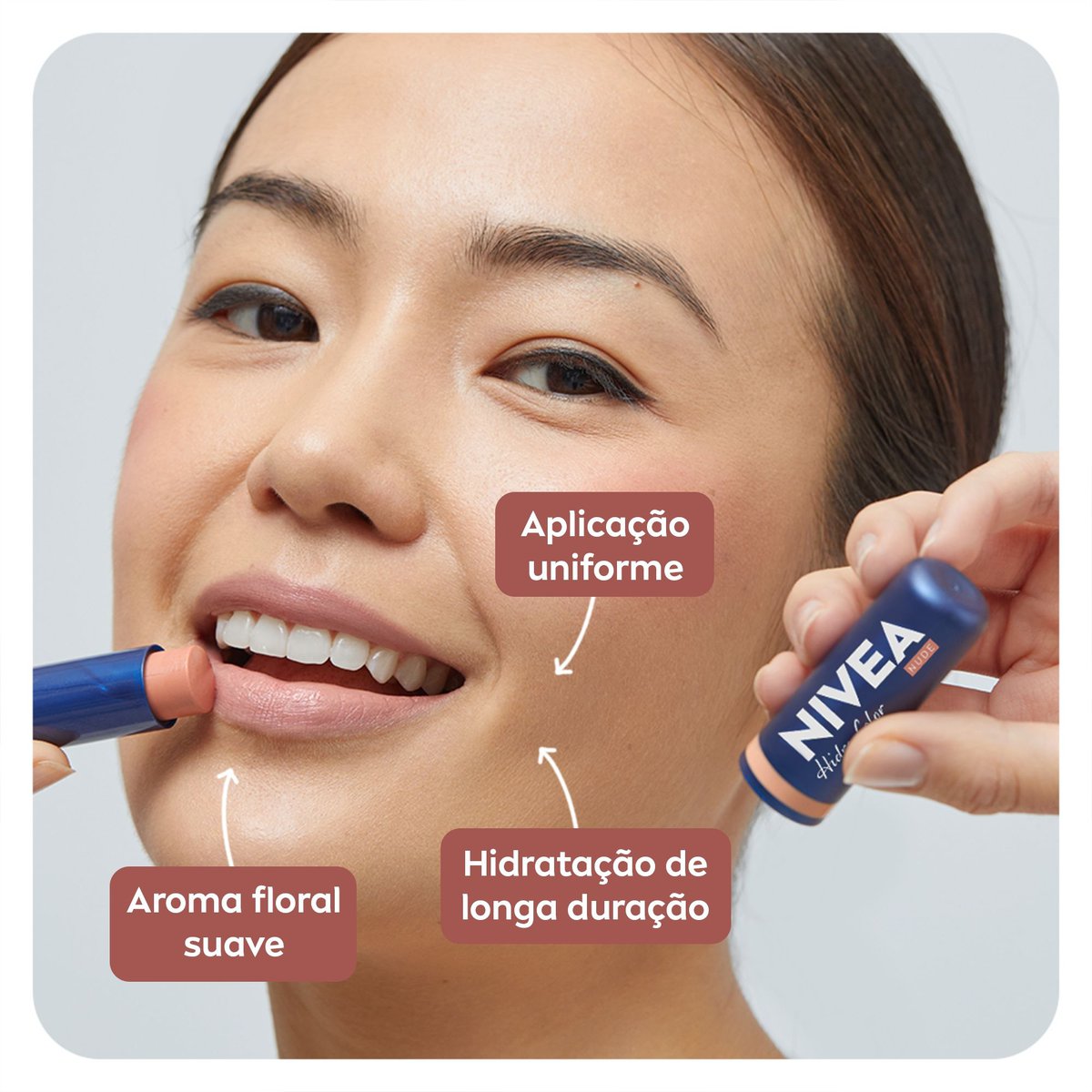 Hidratante Labial Hidra Color 2 em 1 Nude NIVEA 4,8g
