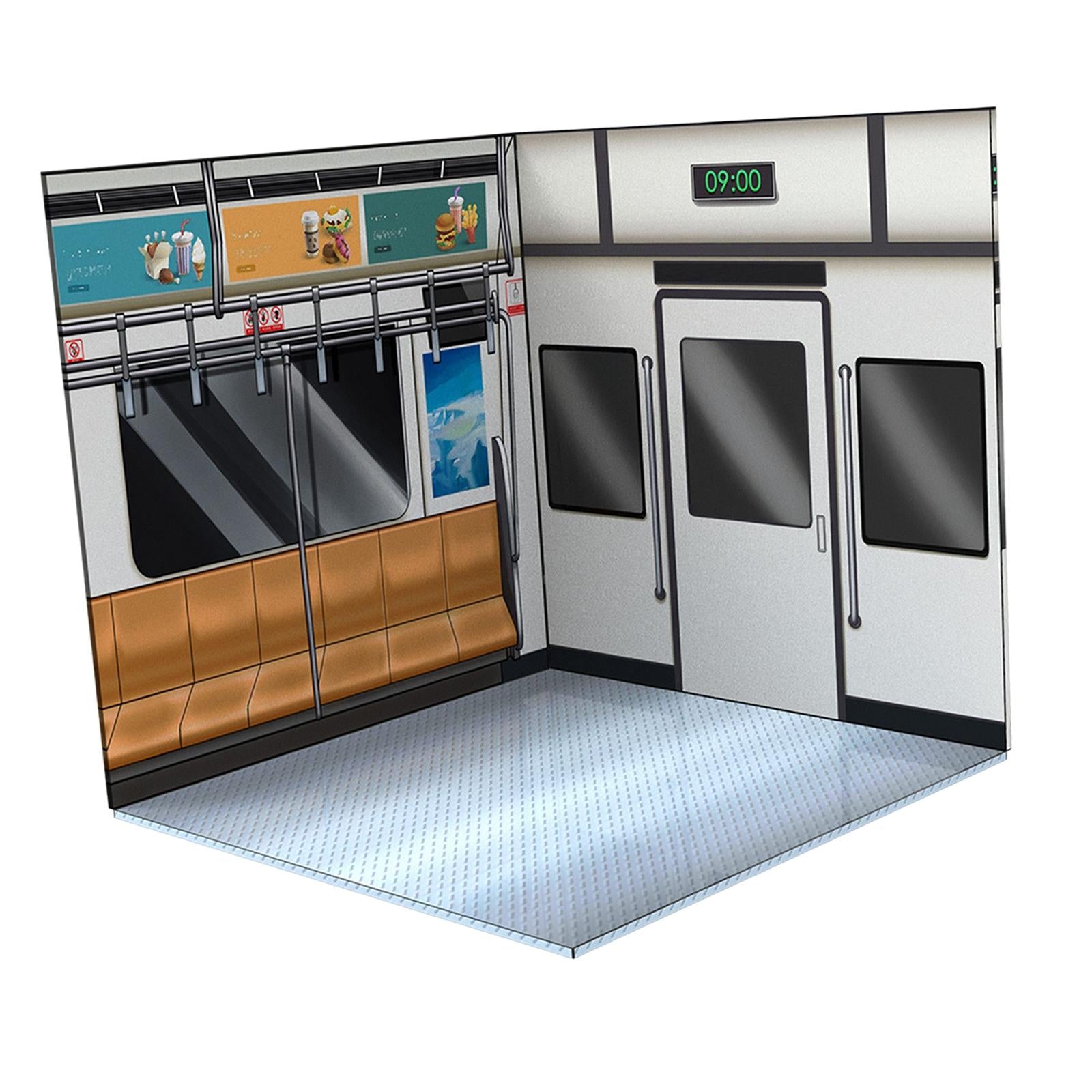 1/12 Scale Backdrop Decoration Storage Layout Organizer Display Stand Background for 1:12 Figures Dolls Storage and Display Metro