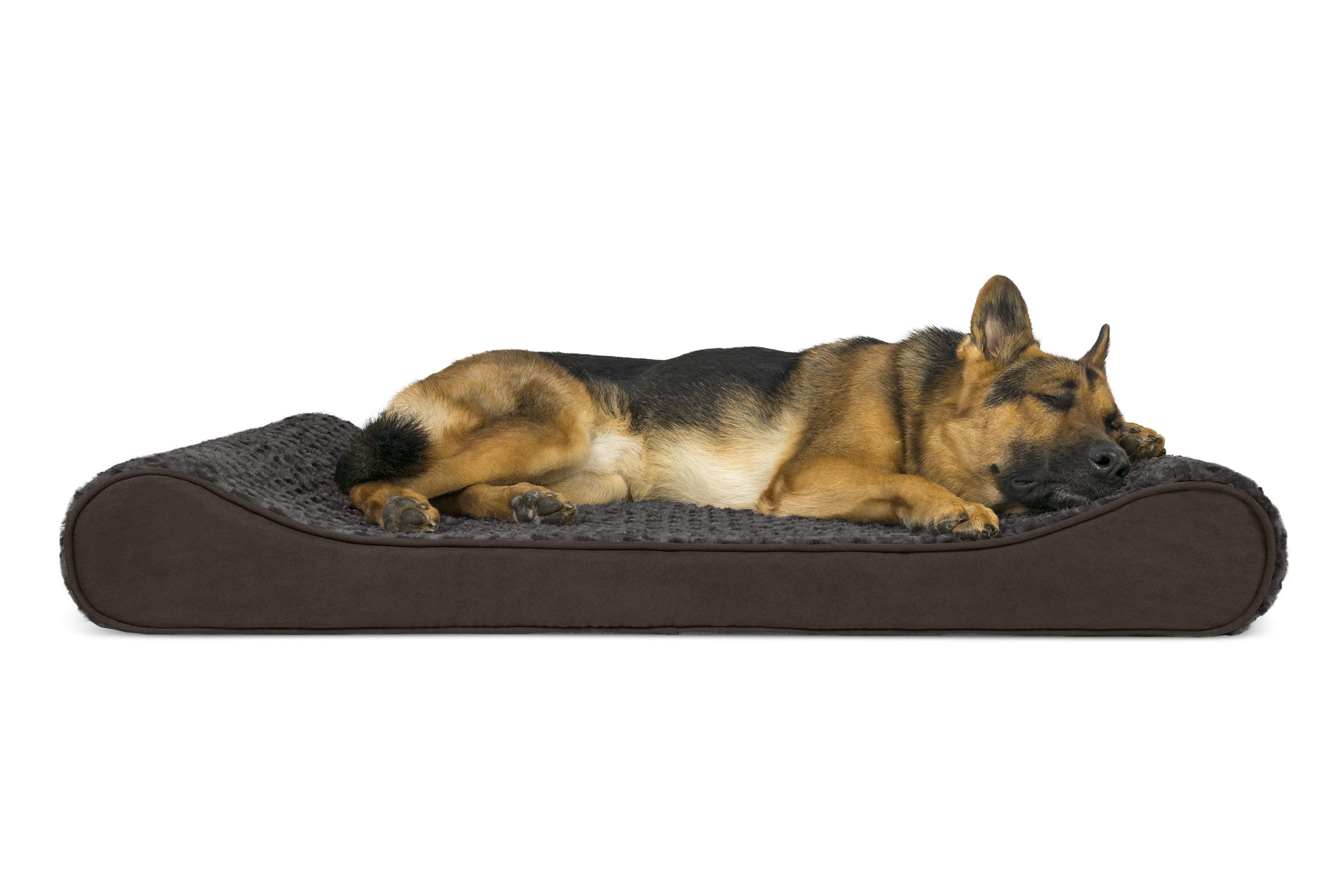 FurHaven Pet Dog Bed | Orthopedic Ultra Plush Luxe Lounger Pet Bed for Dogs and Cats， Chocolate， Jumbo