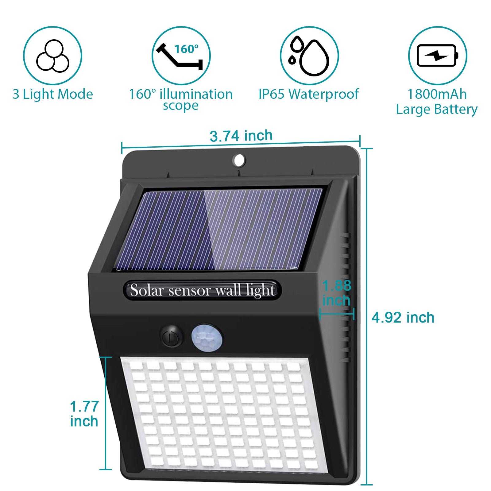 Sulishang Solar Lights Outdoor 6 Packs， Efficient Wireless Motion Solar Sensor Lights with 3 Light Modes， IP65 Waterproof Solar LED Light for Garden， Patio， Driveway Path Outdoor Scene