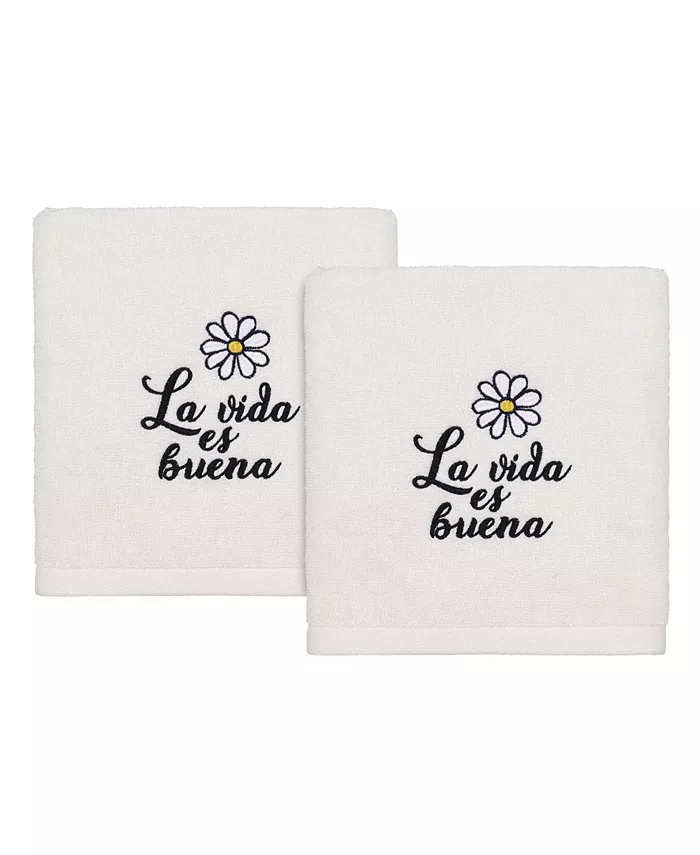 Avanti Life is Good Hand Towel Set， 2 Piece
