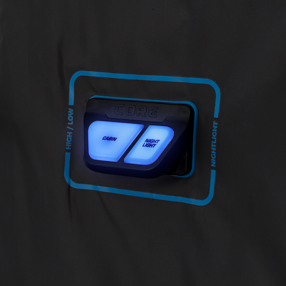 Core Equipment 14' x 10' Lighted Instant Cabin Tent with Screen Room， Sleep 10