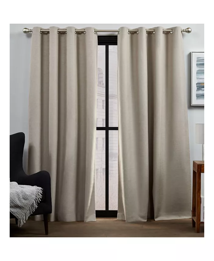 Exclusive Home Curtains Bensen Blackout Grommet Top Curtain Panel Pair， 52