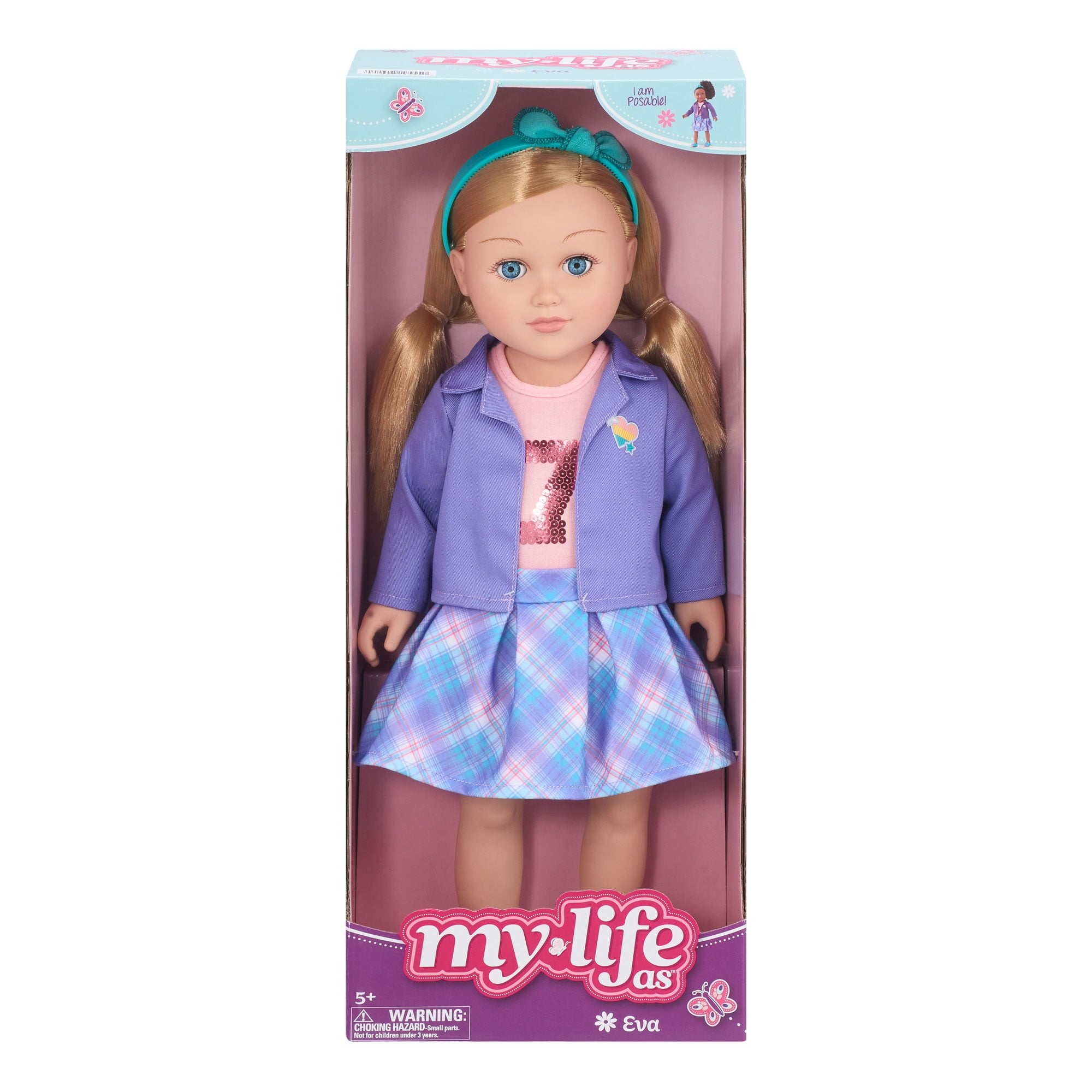 My Life As Eva Posable 18 inch Doll, Blonde Hair, Blue Eyes