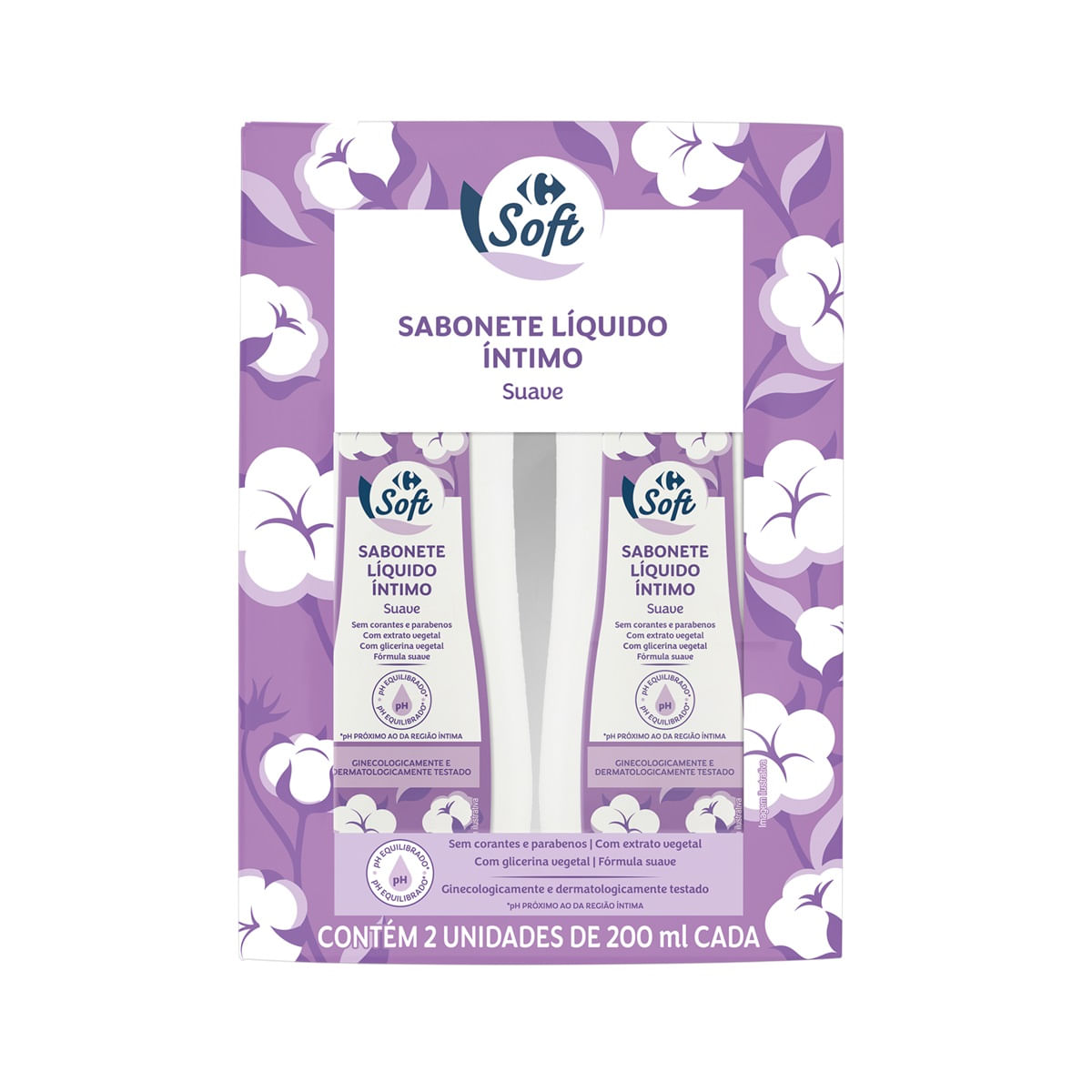 Sabonete Intimo Liquido Carrefour Soft Suave 200ml 2 Unidades