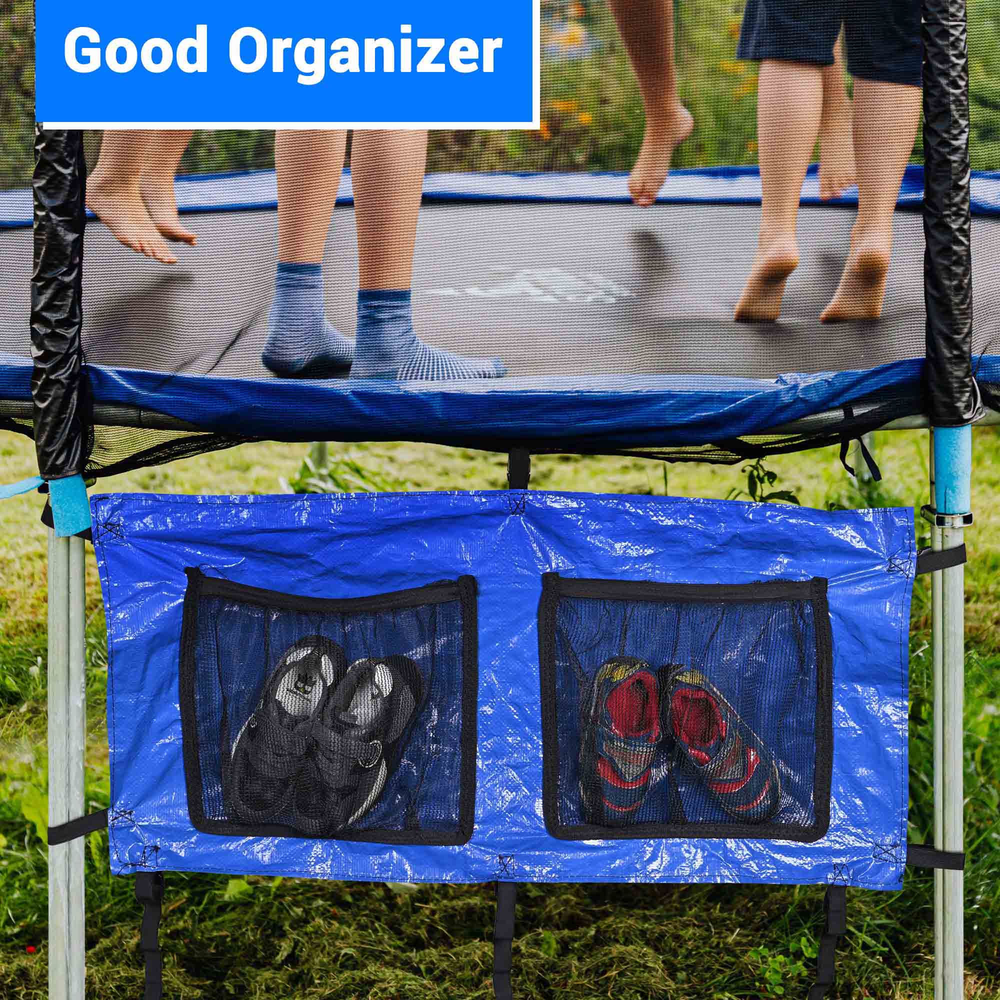 Yescom Universal 3 Step Trampoline Ladder with Shoe Bag，Wide Skid-Proof Steps Fit 15 FT or Larger Trampolines Kid Outdoor