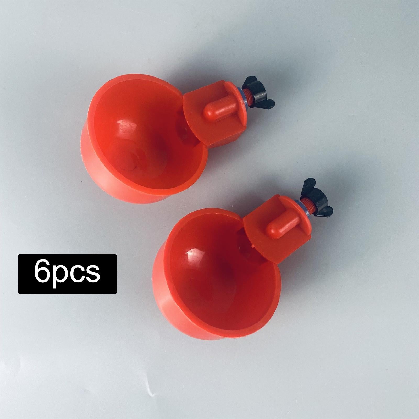 6 Count Automatic Chicken Water Bowl Premium with Water Control Valve ， Easily Connected with Buckets and Pipes