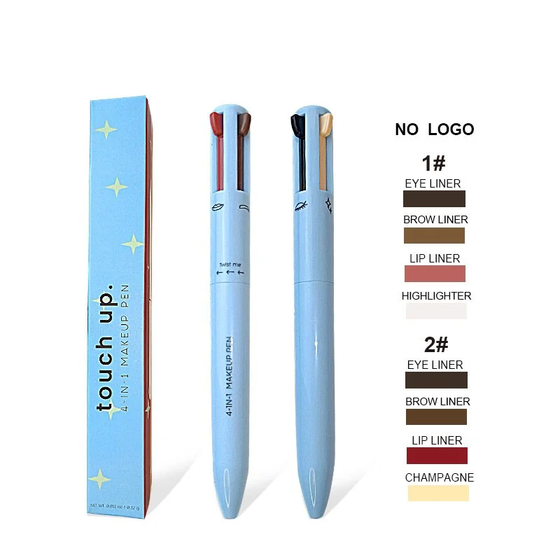 4-in-1 Private Label Makeup Pen Eyeliner Lip Liner Highlighter Eyebrow Pencil