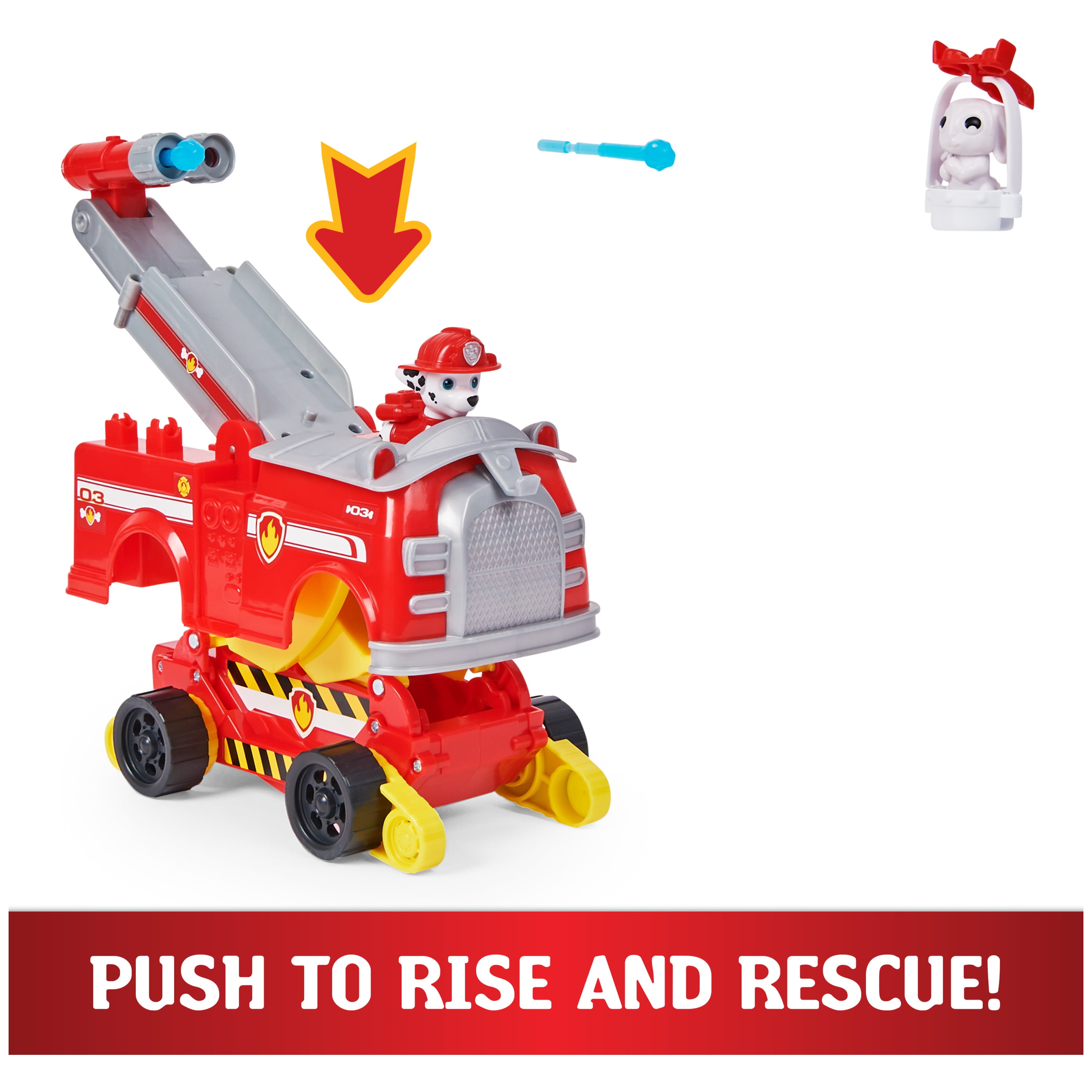 PAW Patrol: Rise and Rescue Transforming Vehicle with Marshall Figure， For Ages 3 and up