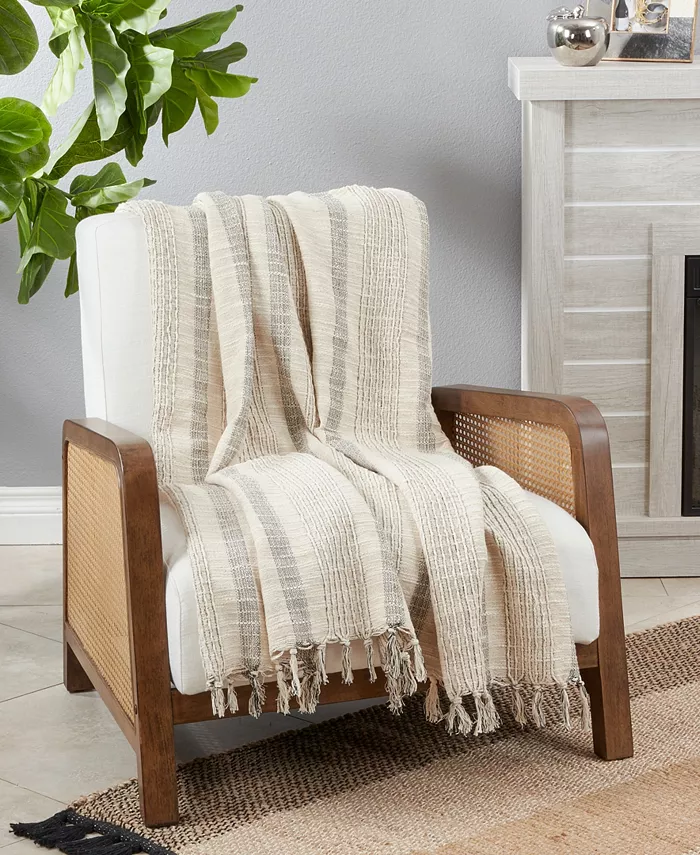 Saro Lifestyle Striped WovenThrow， 50