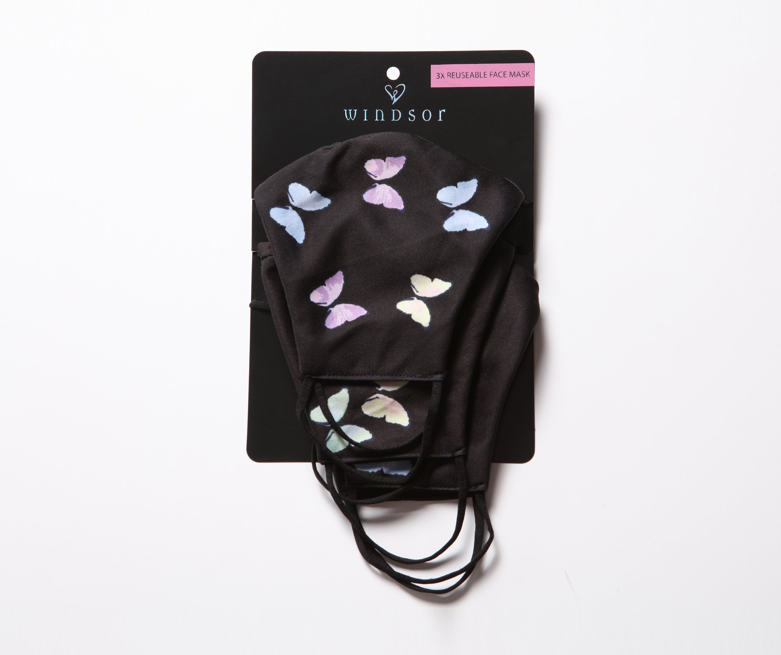 Three Pack Butterfly Detail Face Masks