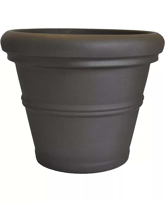 Tusco Products RR24ES Rolled Rim Garden Pot， Dark Espresso