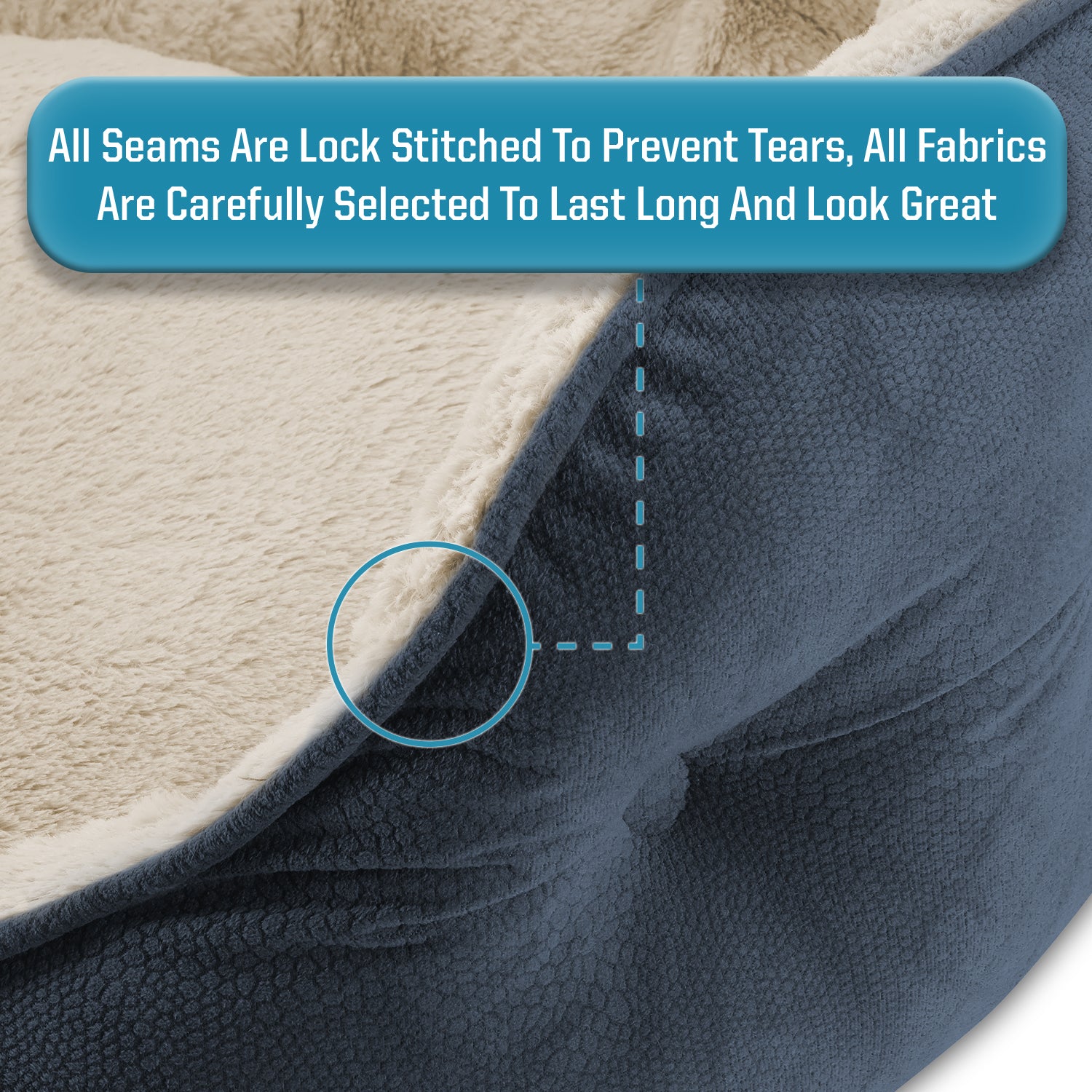 Canine Creations Arlee Cozy Oval Round Cuddler Dog Bed - Memory Foam - Chew Resistant - Medium， Large (choose your color)