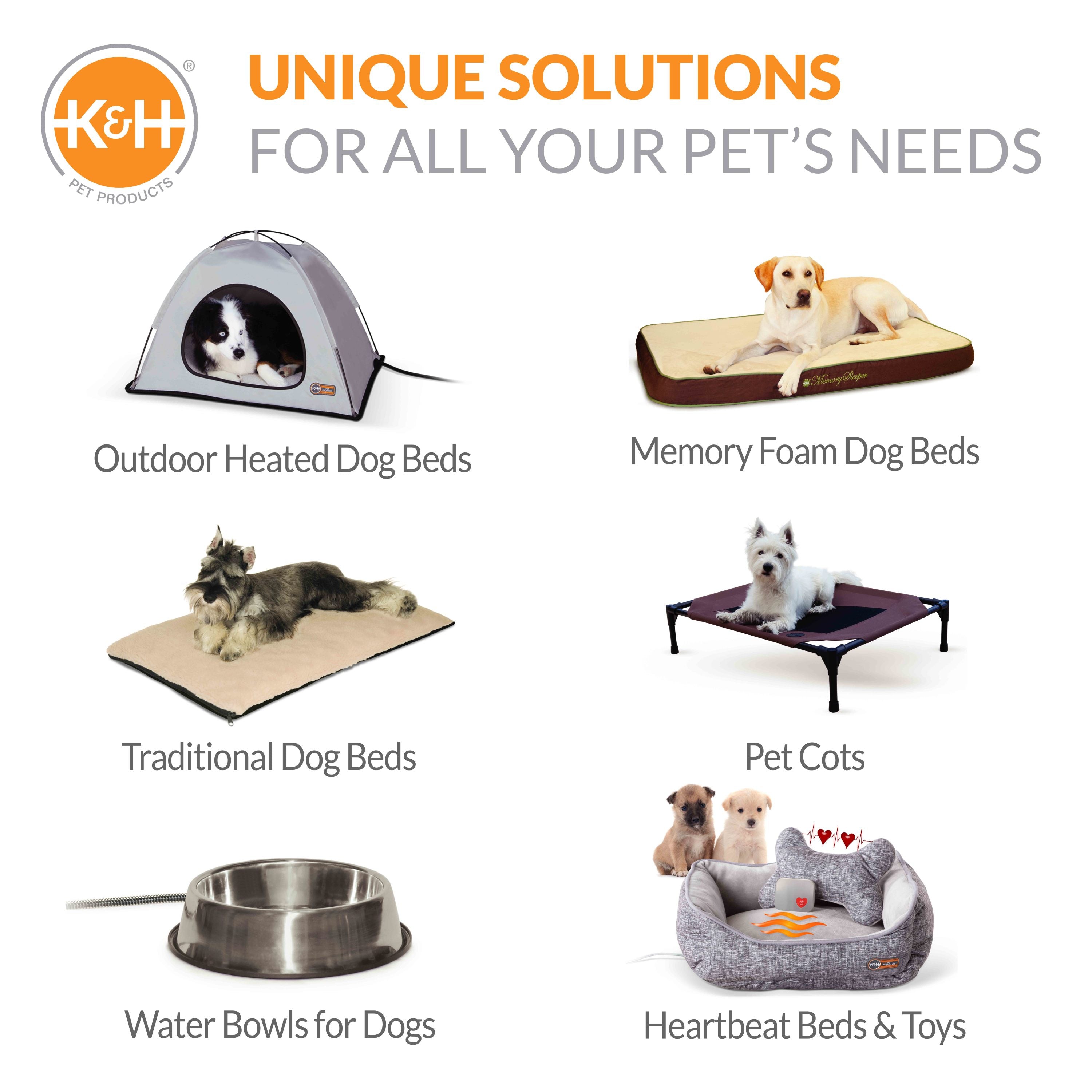 KandH Pet Products Superior Orthopedic Dog Bed Navy/Paw Large 35 X 46 Inches