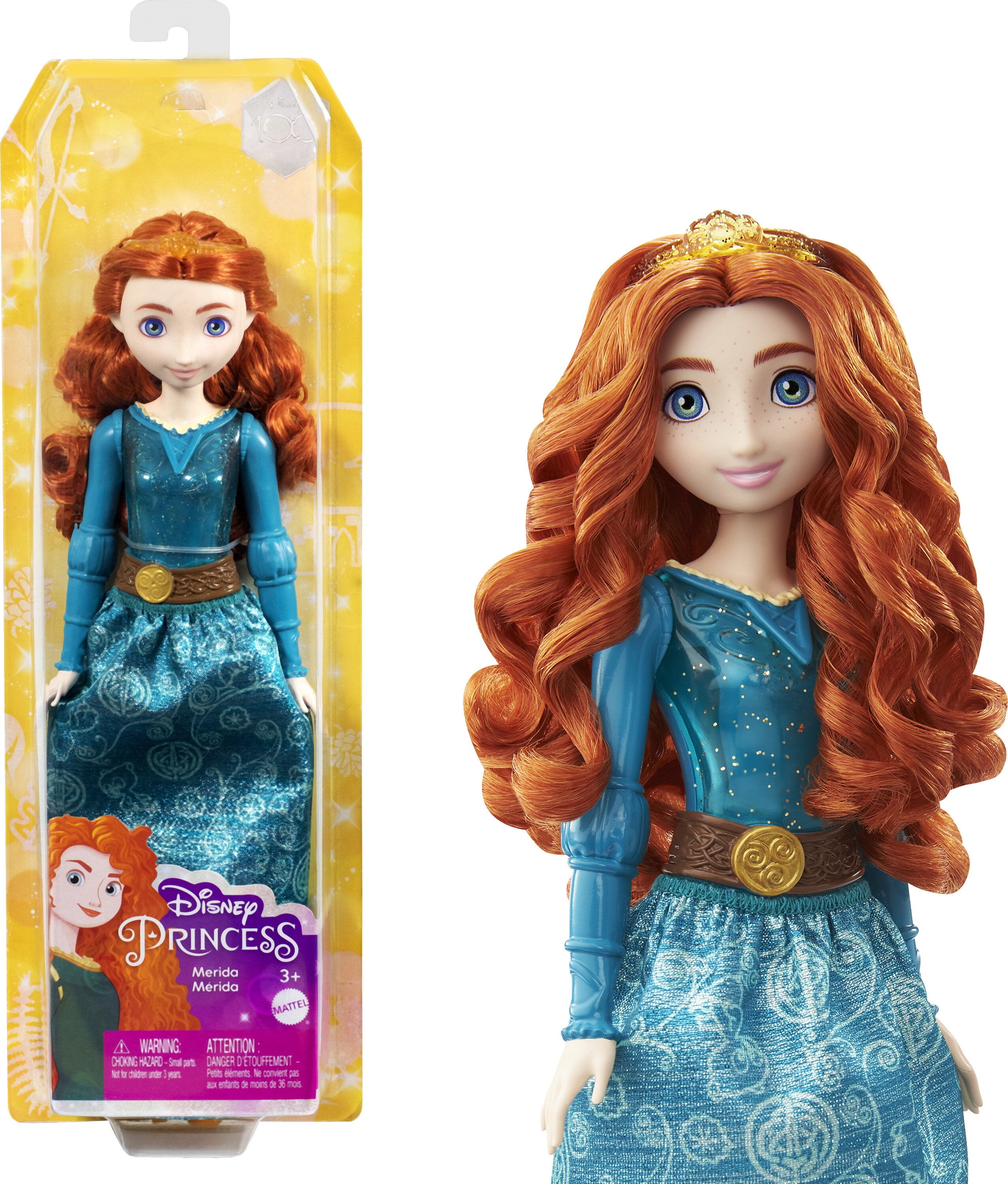 Disney Princess Merida Fashion Doll with Red Hair, Blue Eyes & Hair Accessory, Sparkling Look