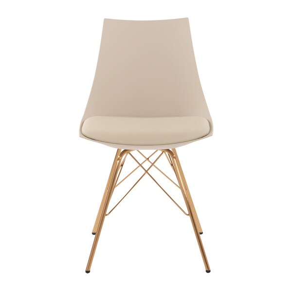 Carson Carrington Huskvarna Faux Leather Mid-century Bucket Chair with Gold Chrome Base