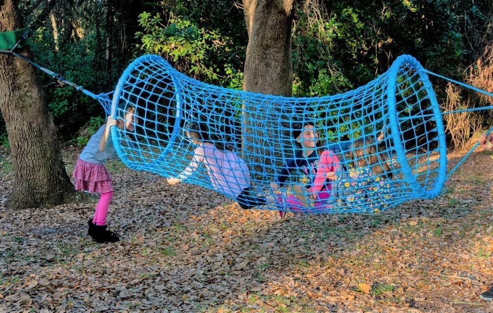 bintiva Outdoor Playground Rope Tunnel - Suspension Crawl Bridge for Children of all Ages