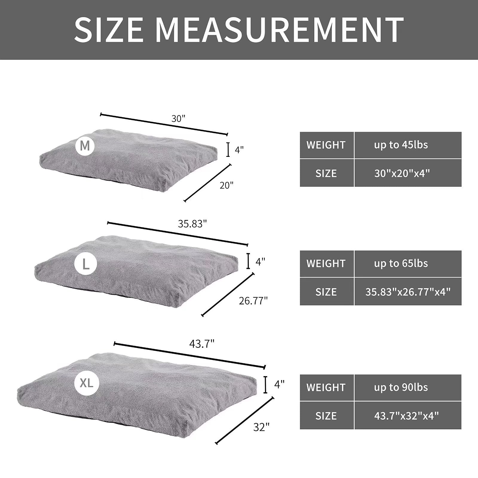 GOHOO PET Orthopedic Dog Bed with Memory Foam for Dogs and Cats，  Extra Large