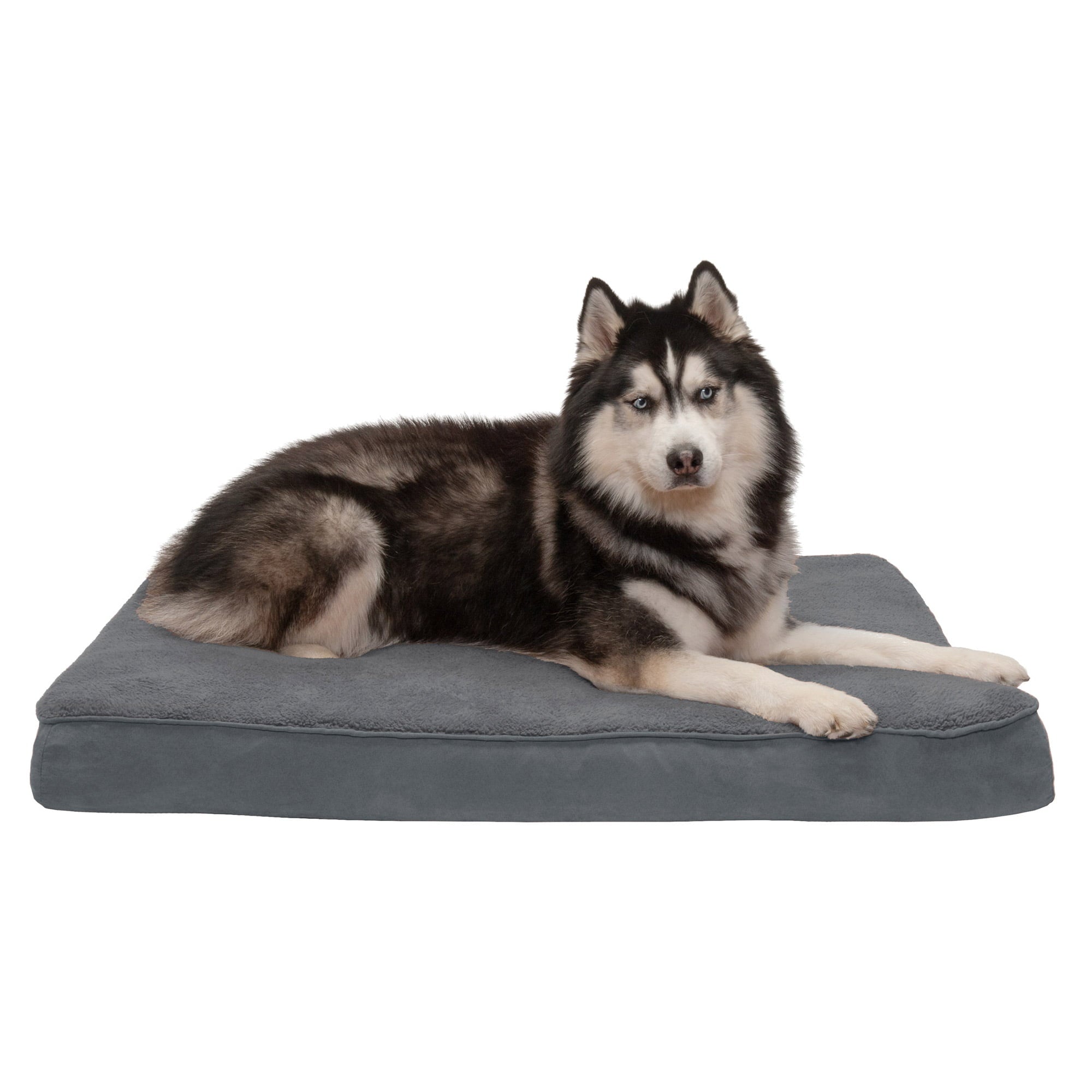 FurHaven | Deluxe Orthopedic Terry Fleece Mattress Pet Bed for Dogs and Cats， Gray， Jumbo