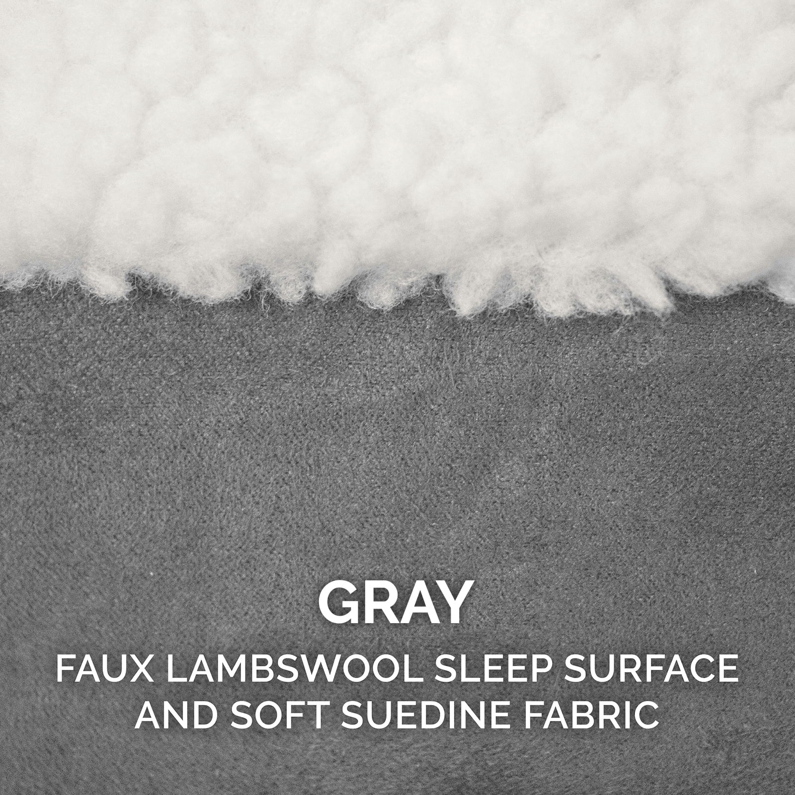 FurHaven | Cooling Gel Faux Sheepskin Snuggery Pet Bed for Dogs and Cats， Gray， 35-Inch