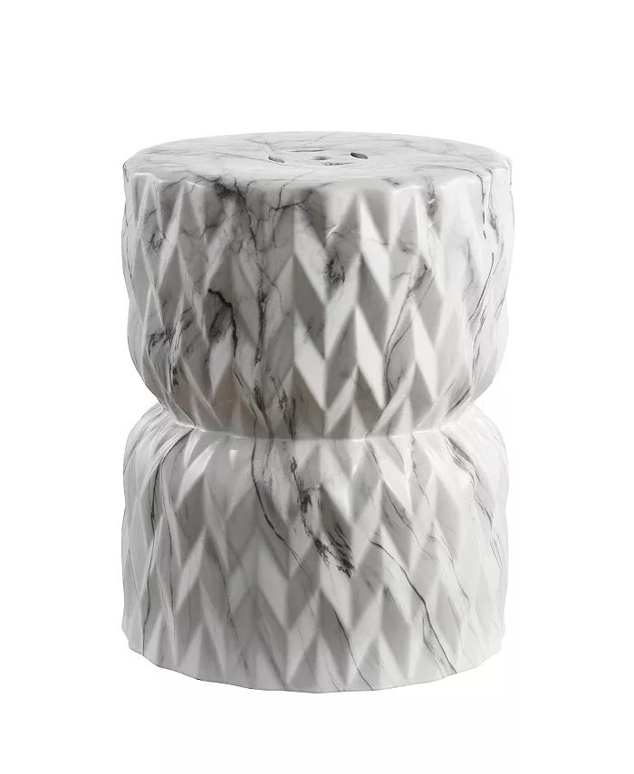 JONATHAN Y Chevron Drum Garden Stool