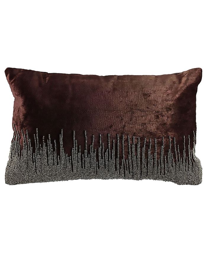 Mod Lifestyles Ombre Velvet Collection Skyline Beaded Lumbar Pillow， 13