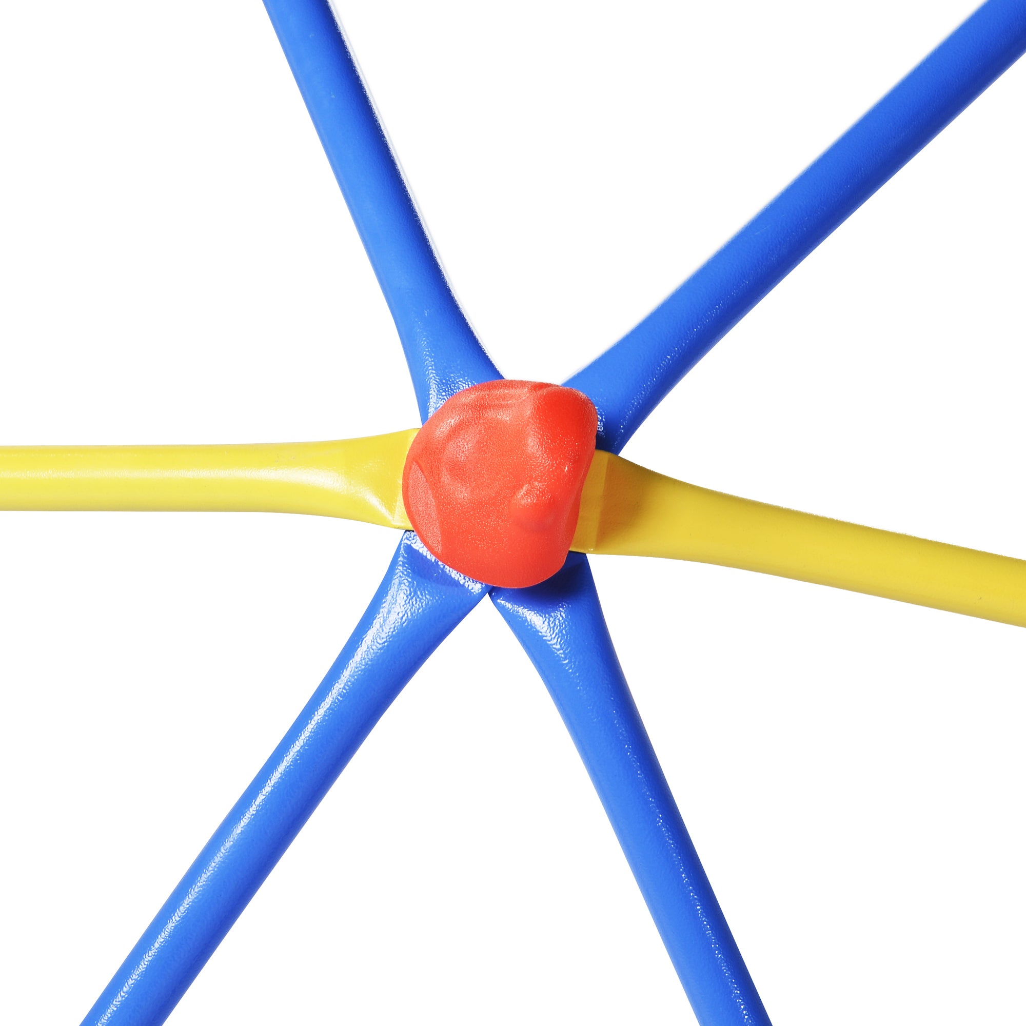 Metal Cover Geometric Playground Dome Climber Play Center 6 / 10 ft with Rust and UV Resistant Steel， Kids Climbing Dome Jungle Gym， Supporting 800 / 1000 LBS - Yellow / Blue