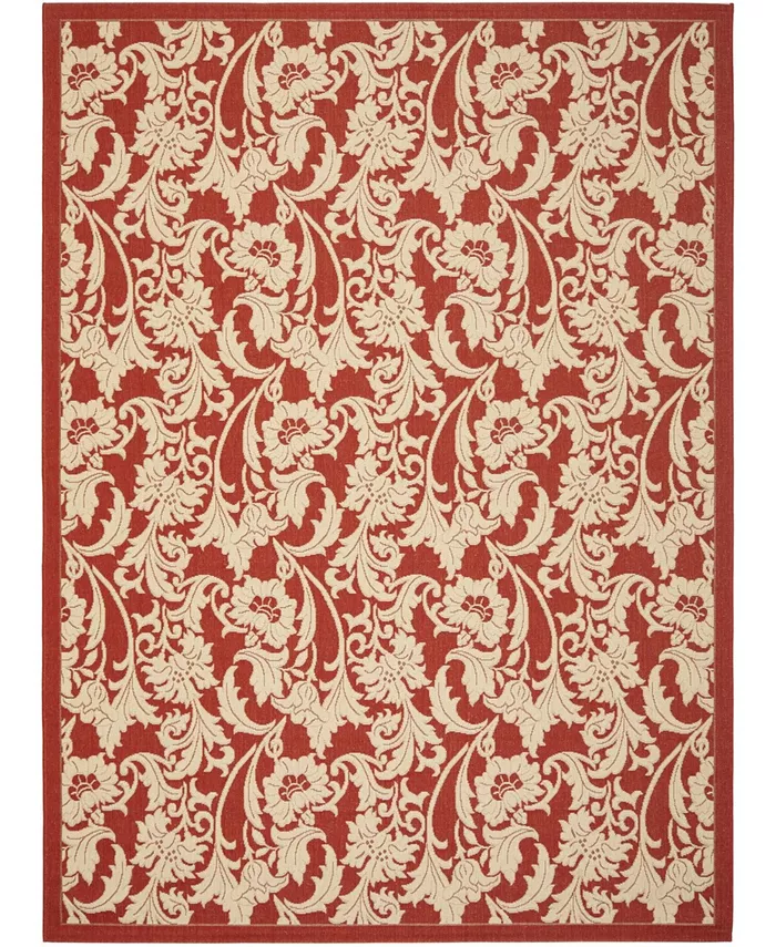Safavieh Courtyard Red and Creme 6'7