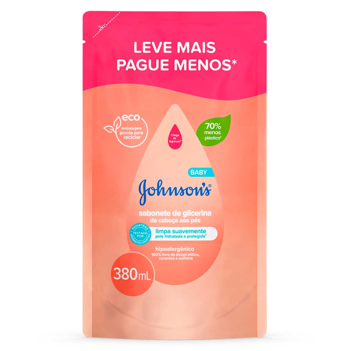 Sabonete Liquido Infantil Johnson¿s Baby Da Cabeca Aos Pes de Glicerina 380 ml