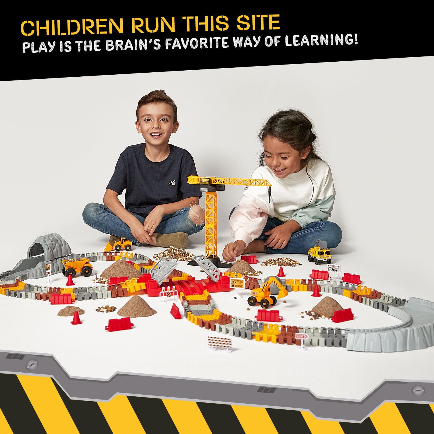 JitteryGit Truck Construction Race STEM Car Track Toy for Kids | Toy Trucks Gift for Boys Girls Toddlers Ages 3 4 5 6 7