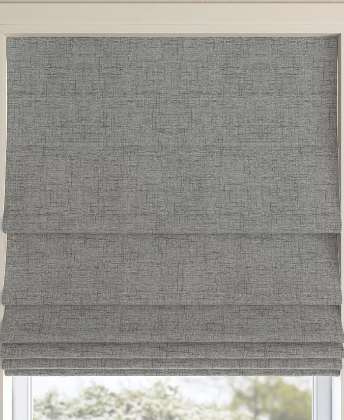 Sun Zero Somerton Textured 100% Blackout Cordless Roman Shade， 64