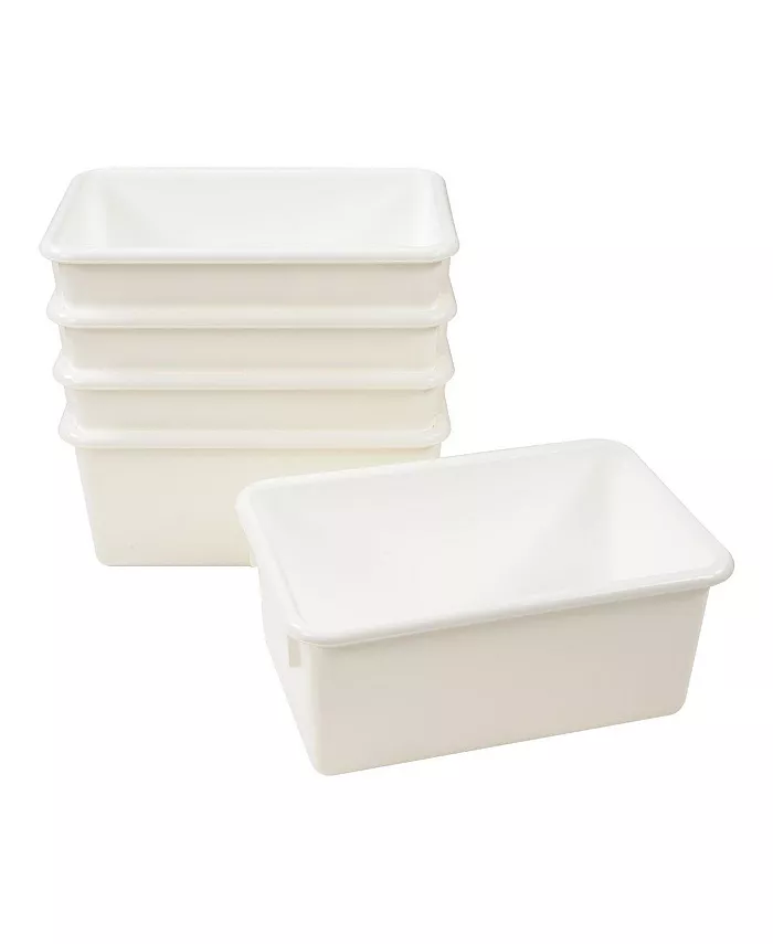 Kaplan Early Learning White Vibrant Color Storage Bin - Set of 5