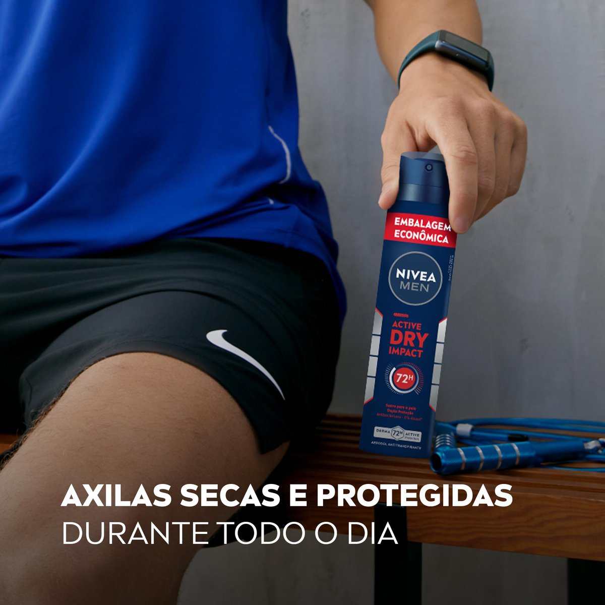 Desodorante Antitranspirante Aerossol NIVEA MEN Active Dry Impact 200ml