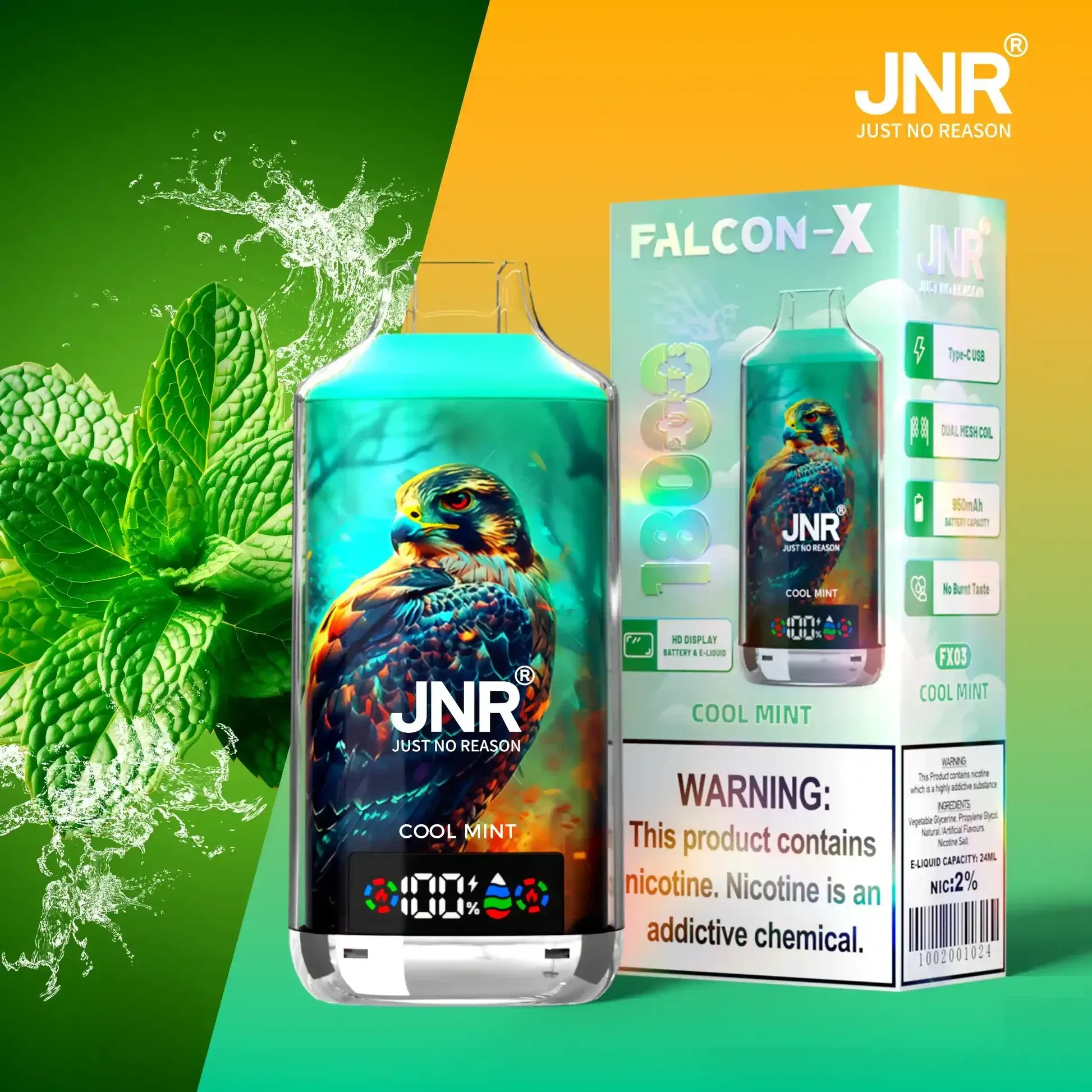🔥JNR Falcon-X 18K 💨 Smart Display Disposable