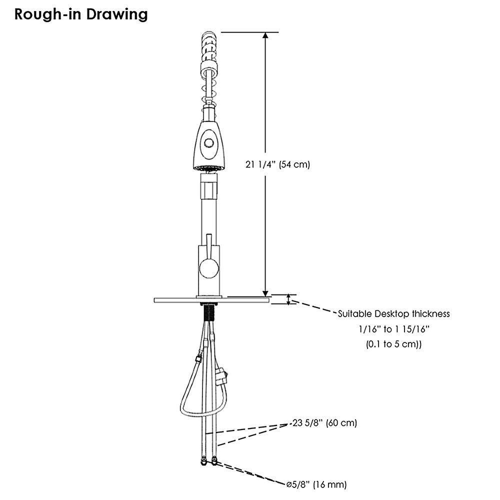Aquaterior Pull-down Kitchen Sink Faucet 1-Handle Stainless Steel