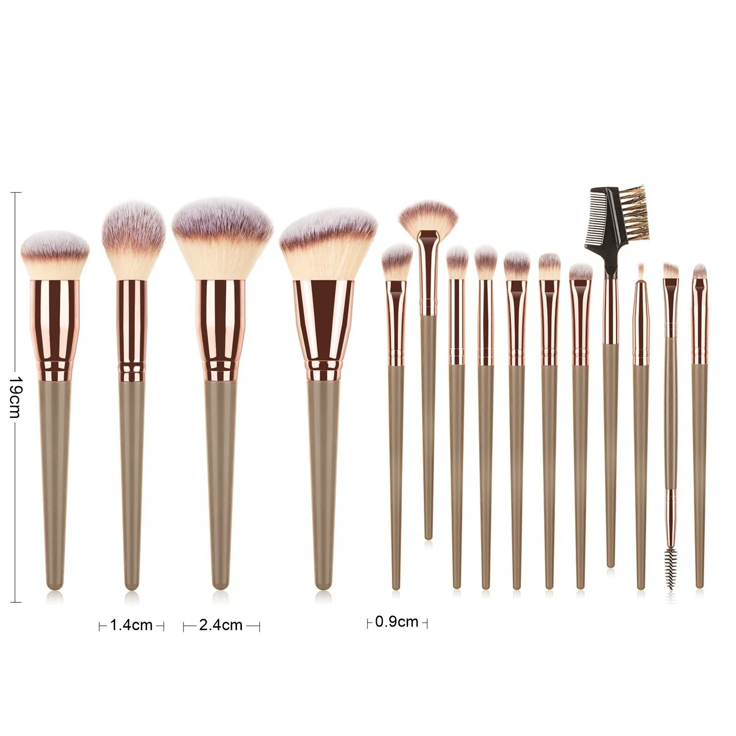 15 Pcs Premium Synthetic Foundation Brush Blending Face Powder Makeup Brush Set