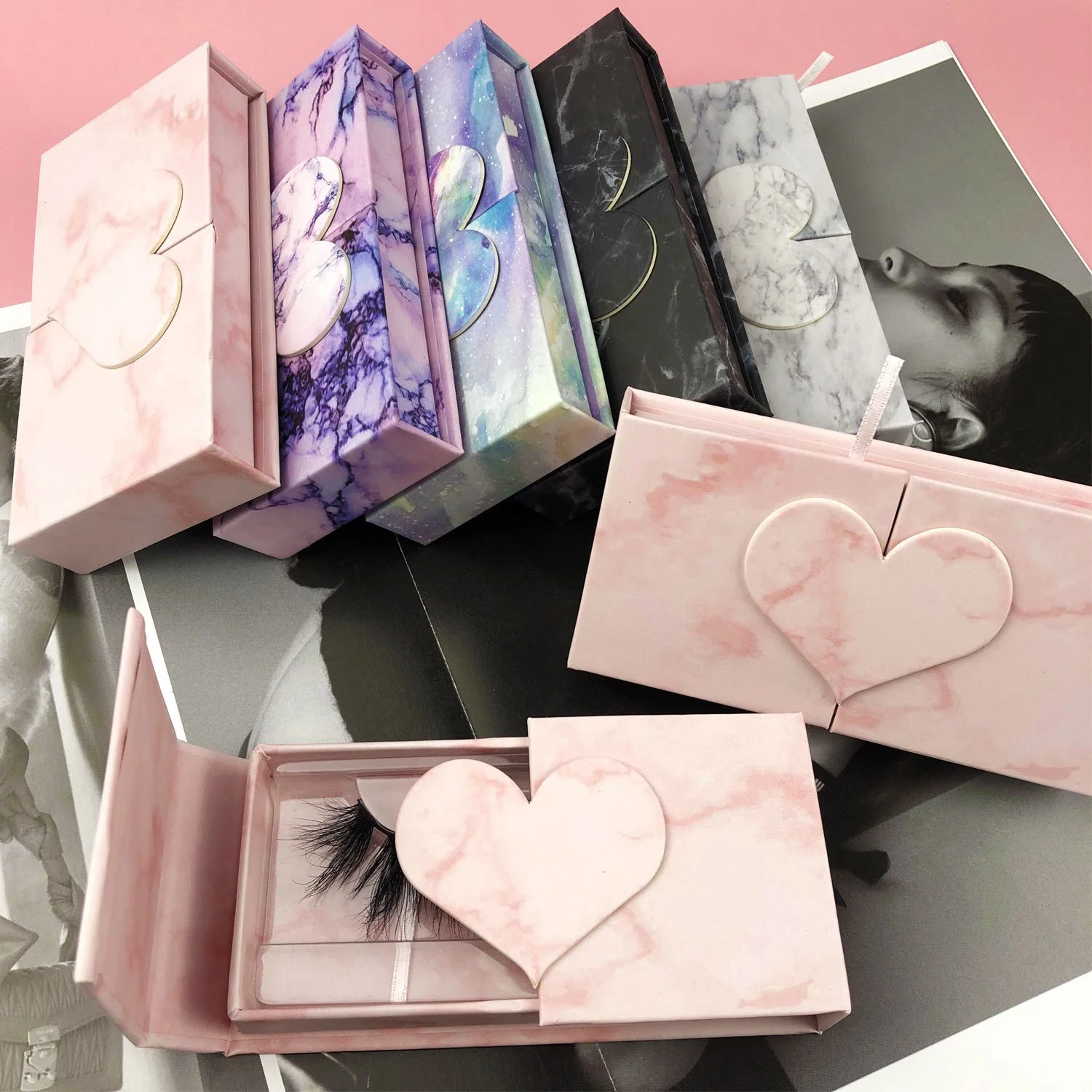 Book Heart False Eyelashes Box