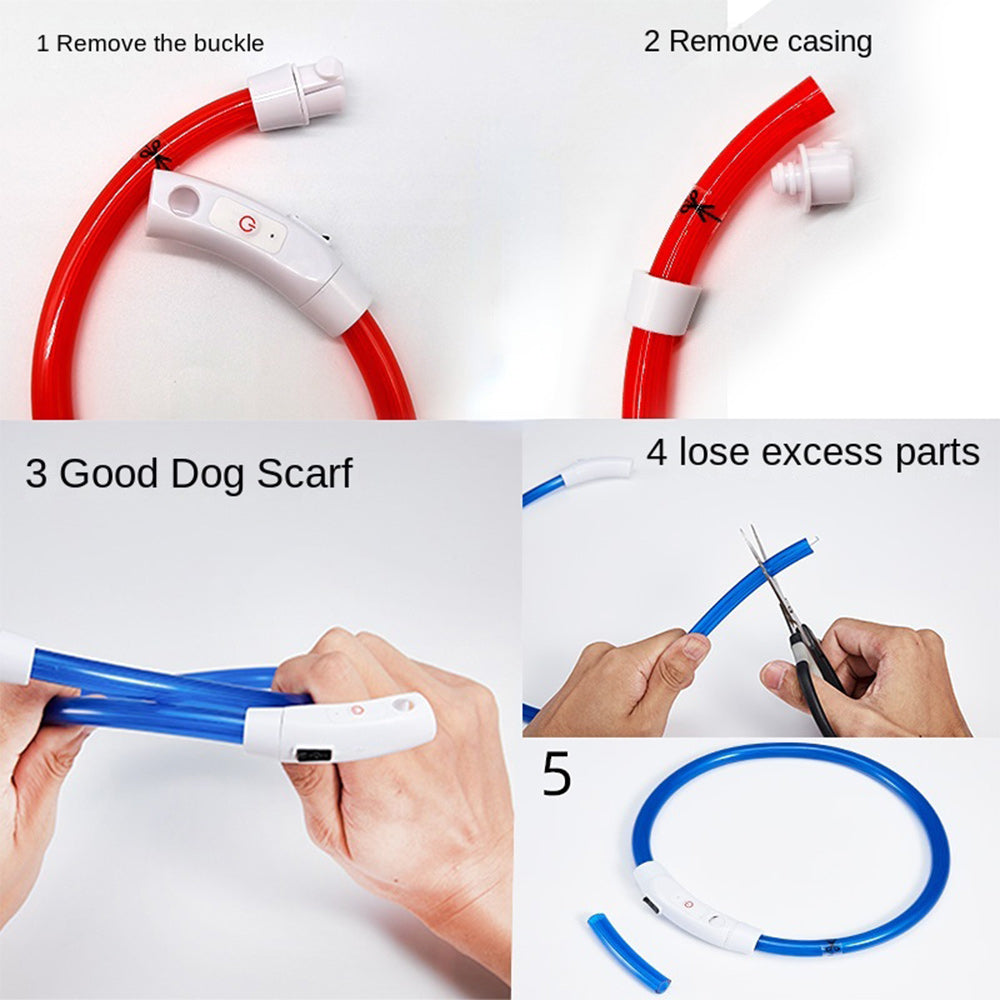 Led Dog Collar， USB Rechargeable Flash Dog Necklace Light， Pet Safety Collar Makes Your Beloved Dogs Be Seen at Night for Small Medium Large Dogs，Blue